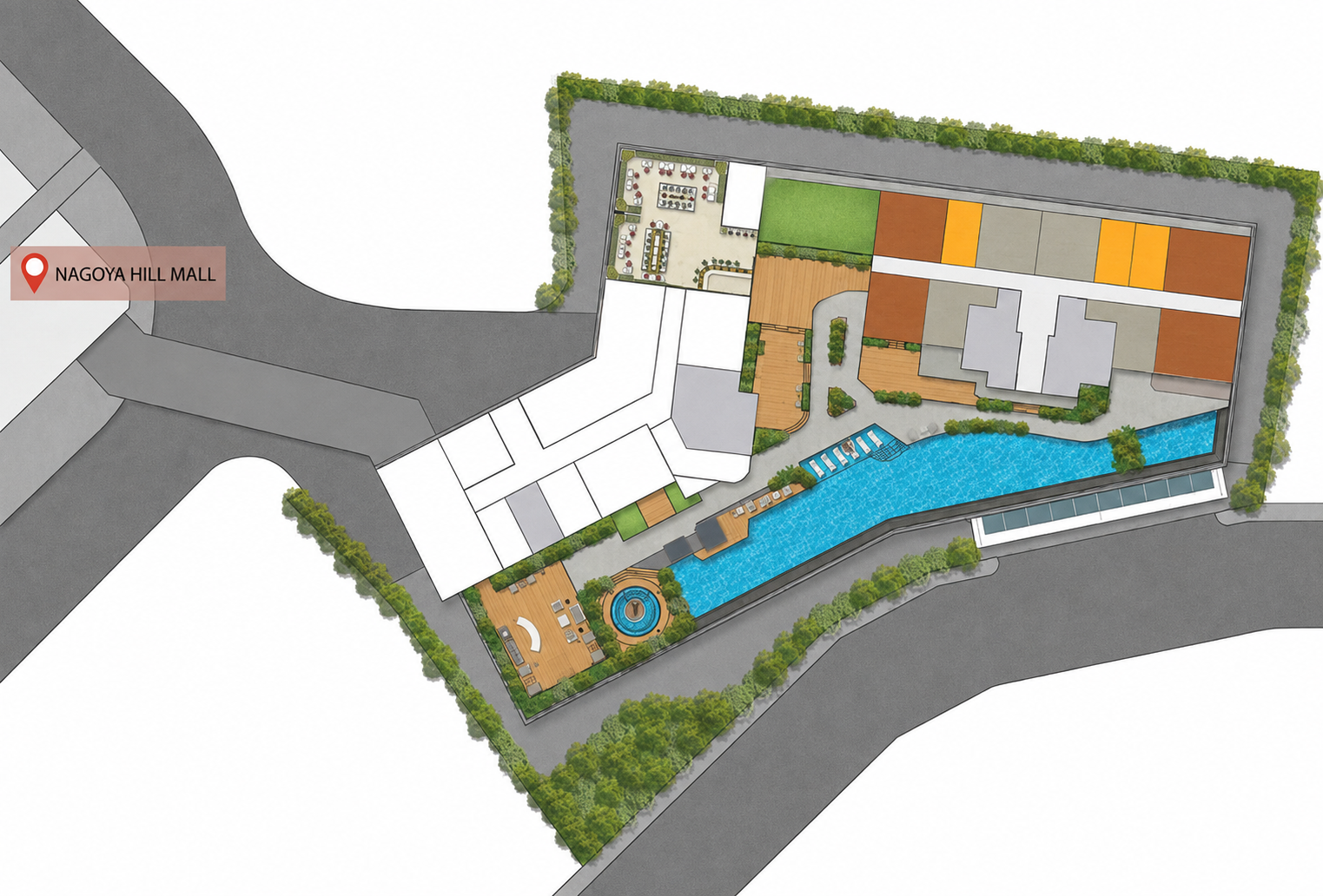 Nagoya Hill Condominium podium and tower site plan